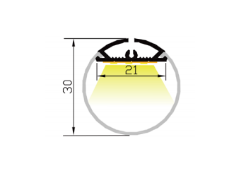 Профіль алюмінієвий, круглий LO3030, фото 1