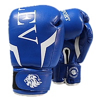 Боксерские перчатки для спарринга 14 унций ЛЕВ кожзам (синие, красные, черные) Синий