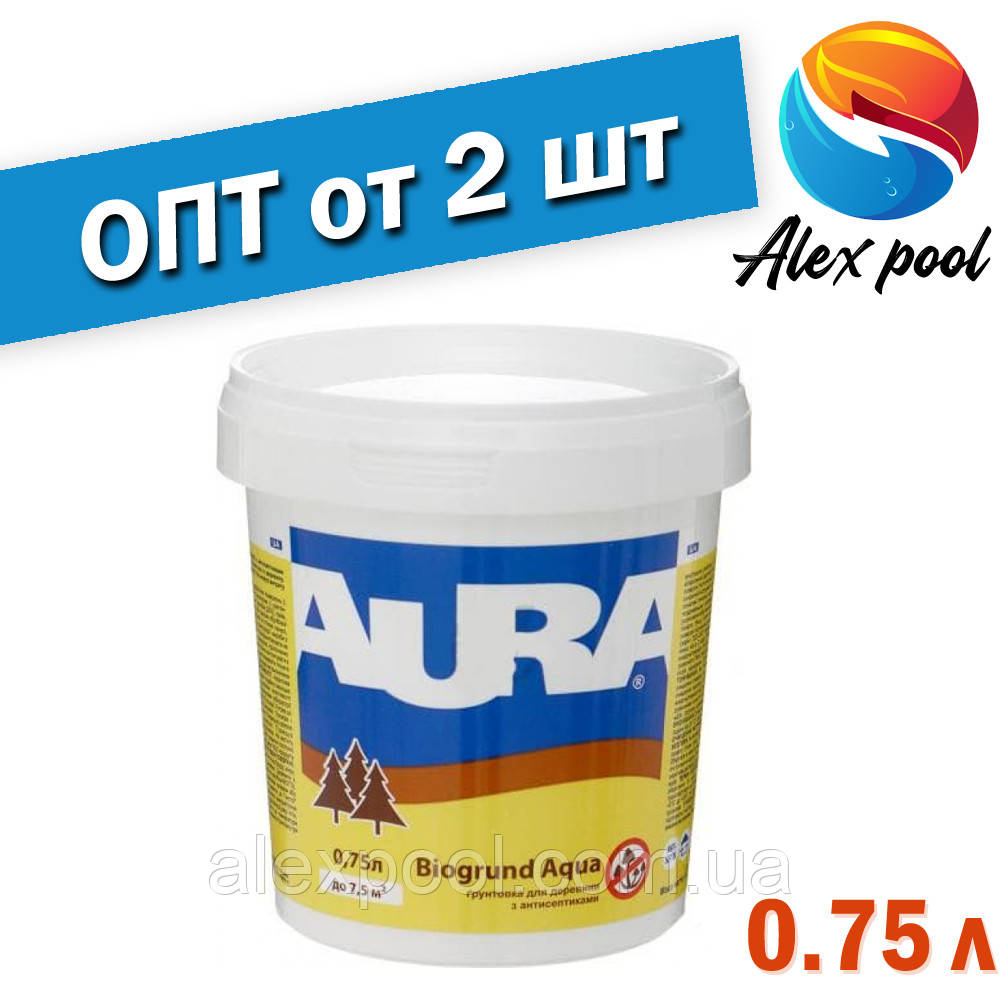 Aura Biogrund Aqua Безбарвний 0,75 л - Грунтовка для деревини з антисептиками, на основі акрилової дисперсії