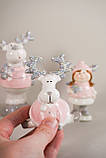 Керамічна новорічна статуетка "Олень у шпагаті" 8х7х5 см, фото 2