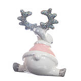 Керамічна новорічна статуетка "Олень у шпагаті" 8х7х5 см, фото 3