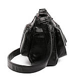 М'яка Сумка крос-боді з кишенями з екошкіри чорна, фото 3