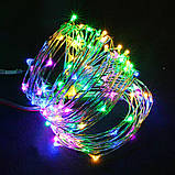 Гірлянда святкова LED-крапля кольорова 10 метрів від 3 батарейок 36375, фото 2