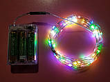 Гірлянда святкова LED-крапля кольорова 10 метрів від 3 батарейок 36375, фото 3