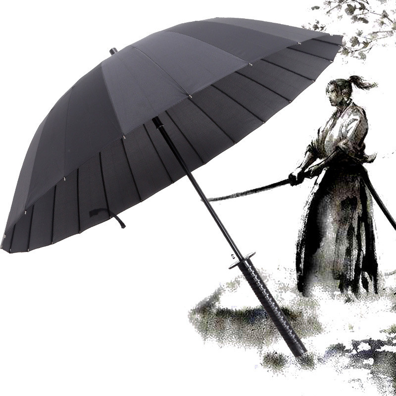 Зонт-трость Катана на 24 спицы!! с ЧЕРНОЙ ручкой!!! зонт меч самурая - фото 2 - id-p1296281949