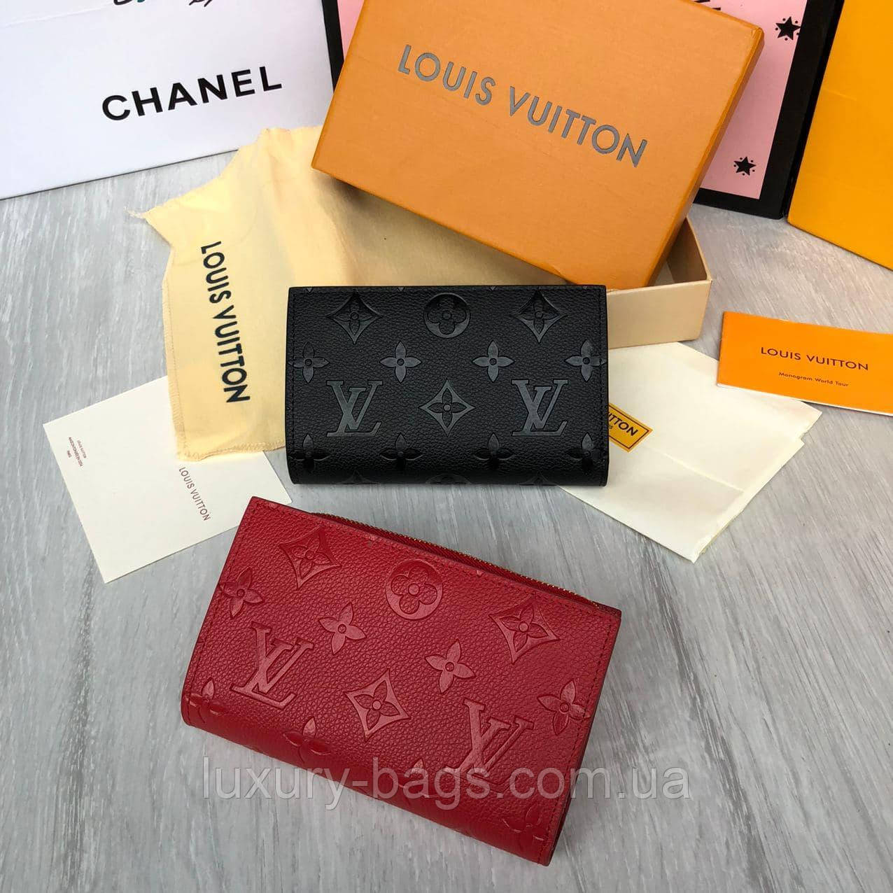 Жіночий гаманець Louis Vuitton Луї Віттон червоний чорний