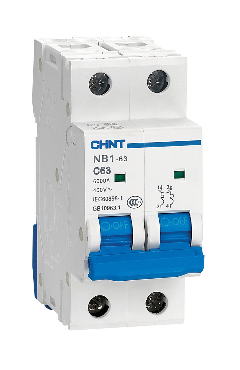 Автоматичний Вимикач CHINT NB1-63 2P 1A 6кА х-ка C (DB), фото 1