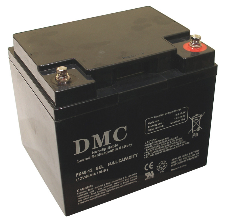 GEL акумулятор DMC PK40-12 GEL (40A*год 12В) для систем резервного та автономного живлення, СЕС