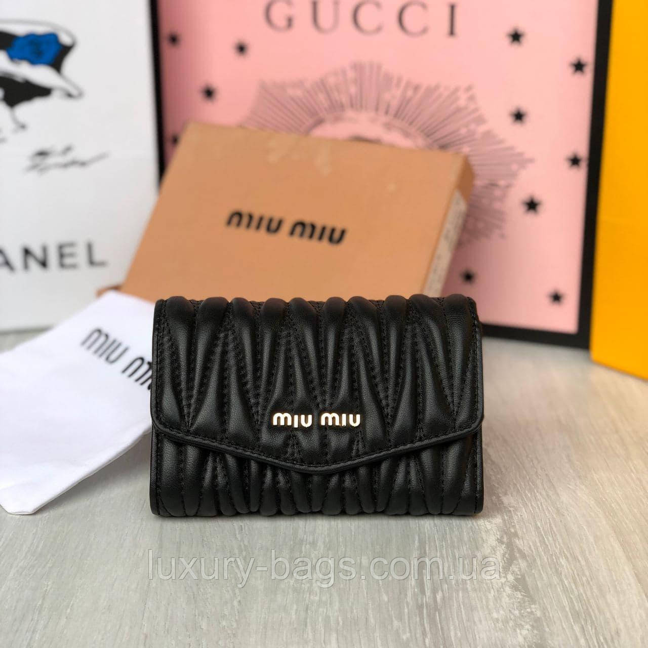 Жіночий шкіряний гаманець Miu Miu Міу Міу Міу, фото 1