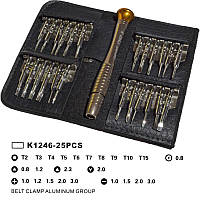 Набір викруток 8899 25 in 1 у шкіряному чохлі-гаманці