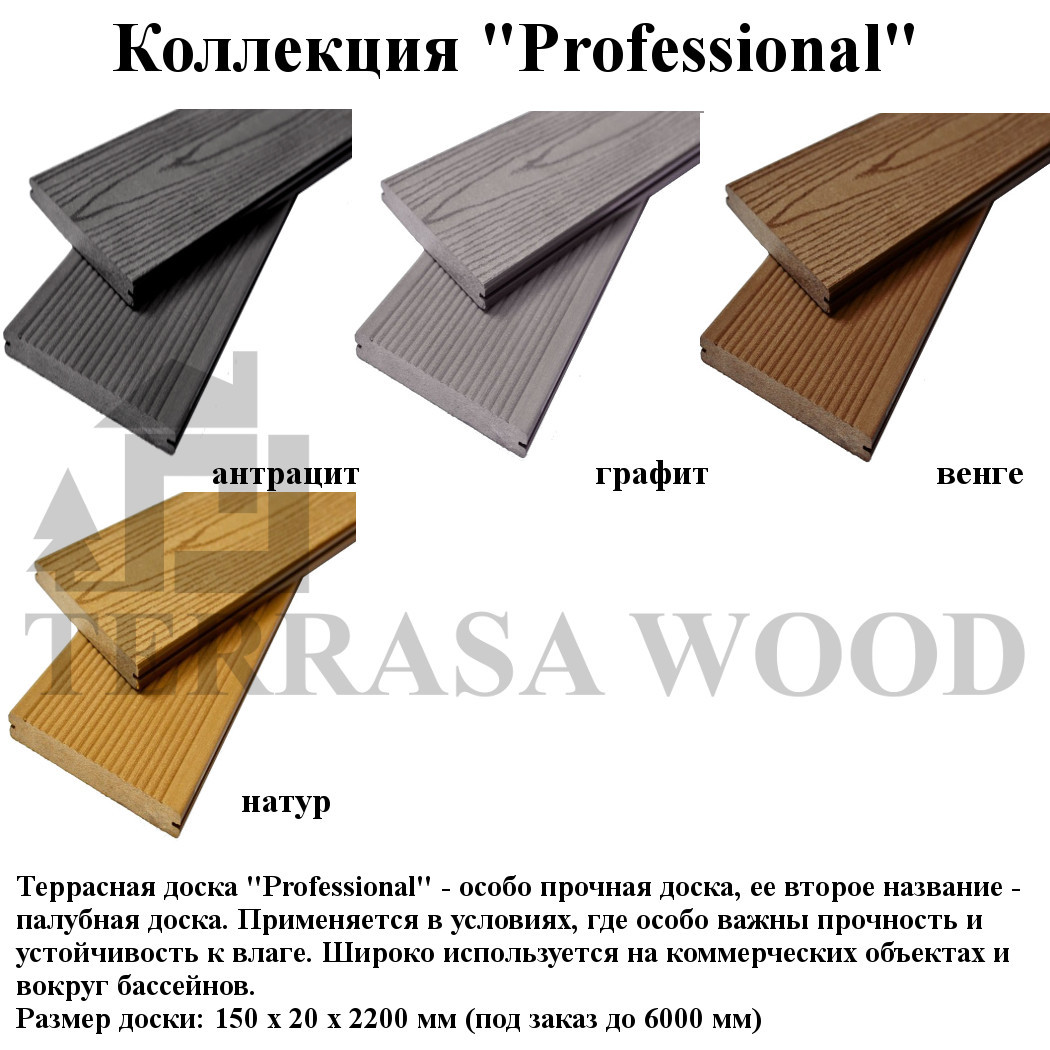 Терасна дошка tardex professional 150*20*2200 мм