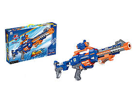 Автомат іграшковий із барабаном, стріляє м'якими патронами, працює від батарей