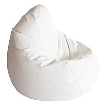 Крісло - груша білого кольору від 60 х 90 до 100 х 140 см Pear