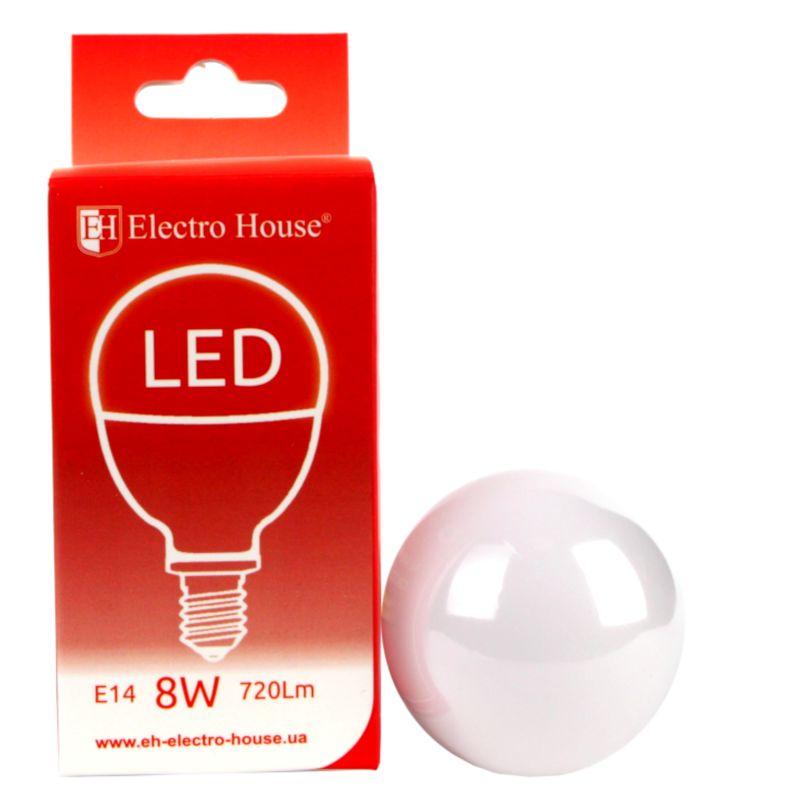 LED лампа "куля" E14/4100K/8W 720Lm /180° P45