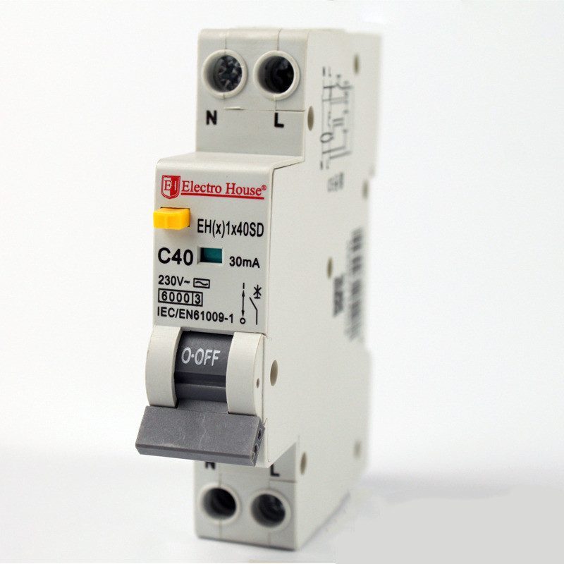 ДИФ Автомат 40А 1P+N(1 модуль) 30mA 6kA  230-240V  IP20, фото 1