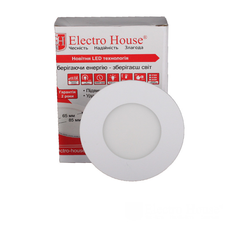 LED панель кругла 3W 4100К 270Lm Ø90мм