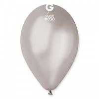 Латексный воздушный шар 10" Gemar ( 25 см ) металлик СЕРЕБРО