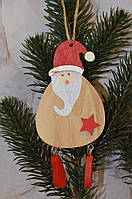 Новорічна підвіска дерев'яна Дід Мороз (шт)