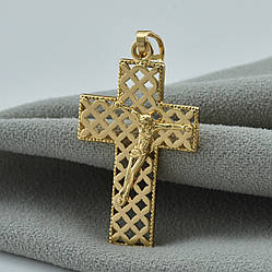 Хрестик 30008 для ланцюжка до 3 мм розмір 40х21 мм вага 2.5 г позолота 18К