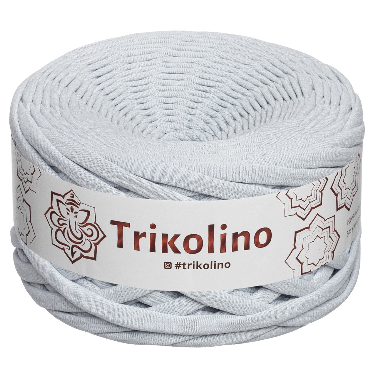 Трикотажна пряжа Trikolino, ширина нитки 7-9 мм., довжина мотка 50 м., Світло-сірий, нитки для в'язання