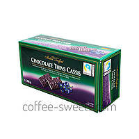 Шоколад Maitre Truffout черный с начинкой Chocolate Thins Cassis (черная смородина) 200г