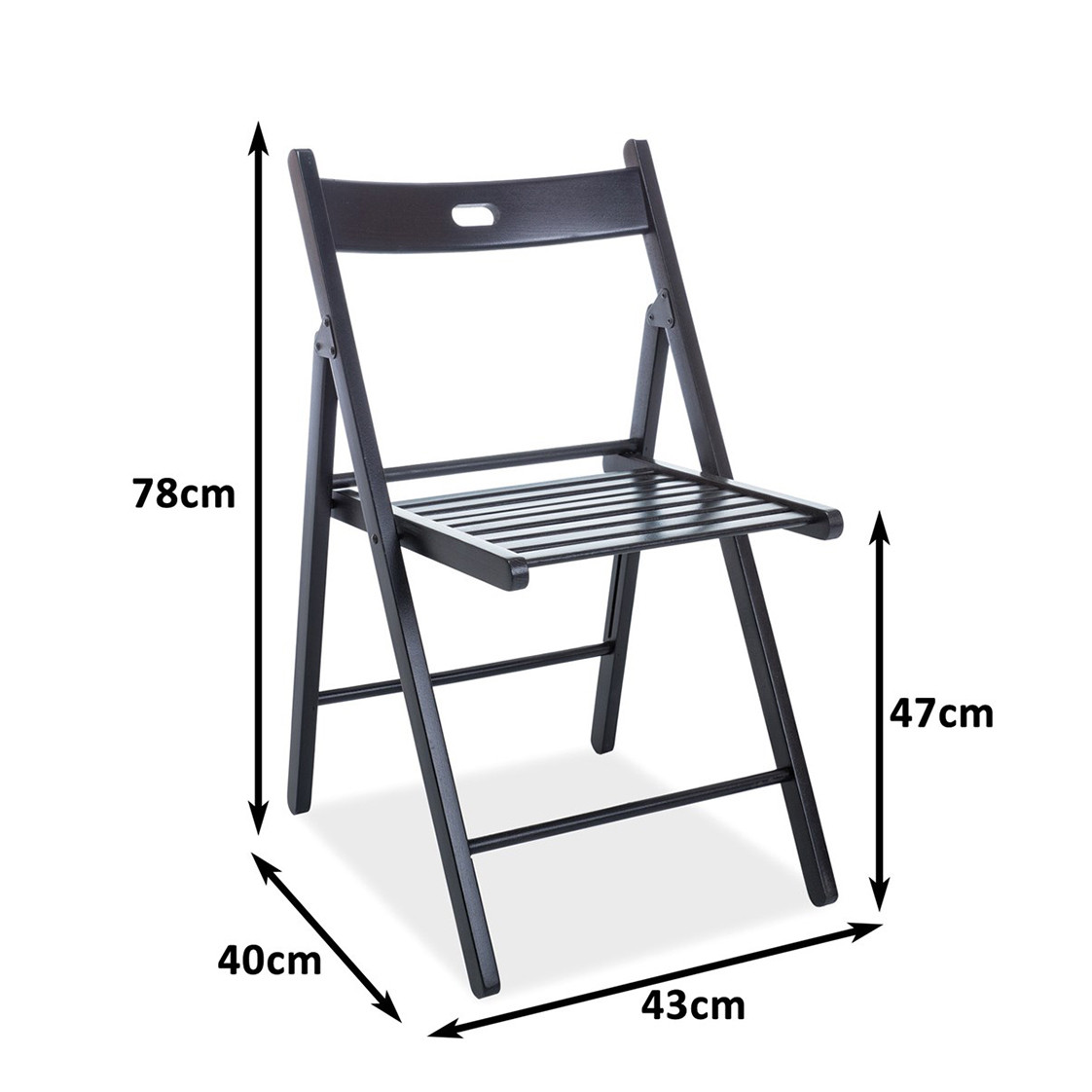 Чорні розкладні дерев'яні стільці Smart II для конференцій і семінарів Польща, фото 1