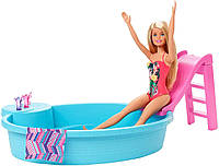 Barbie Развлечения у бассейна GHL91 Blonde and Pool Playset with Slide
