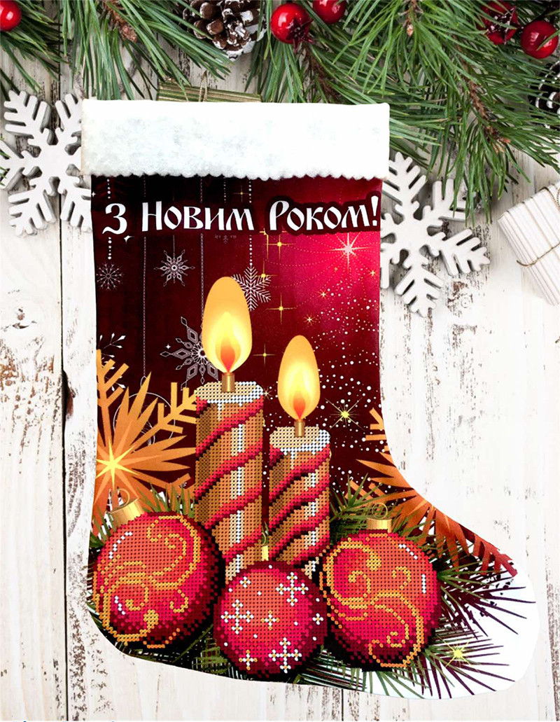 Новорічний чобіток (пошитий) №003, фото 1