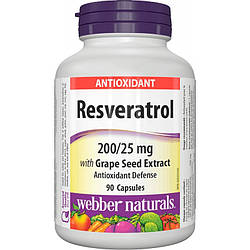 Ресвератрол Webber Naturals - Resveratrol 200/25mg (90 caps)