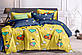 Євро комплект 200*220 "Сердечки на жовтому" з сатину, фото 3
