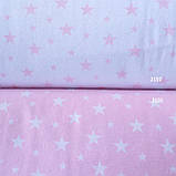 Фланель (байка) рожеві зірочки на білому, ш. 240 см, фото 4