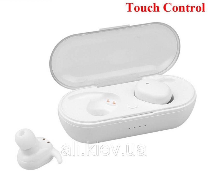 Бездротові Bluetooth 5,0, навушники TWS,  стерео гарнітура для телефону з кейсом підзарядки