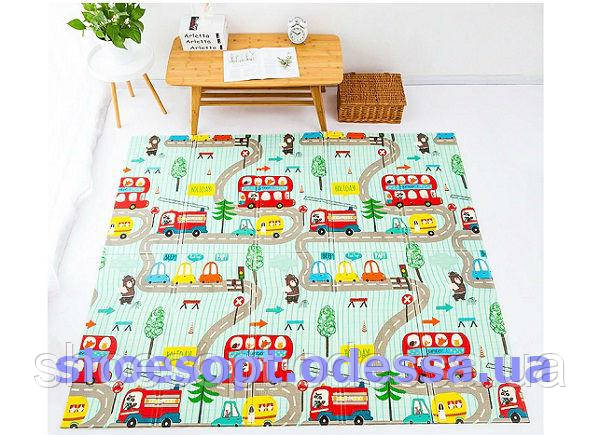 Бебіпол 1,8х2м дитячий розвивальний двосторонній термокилимок, фото 1