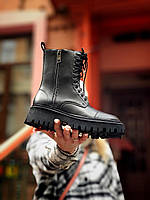 Черные ботинки высокие Баленсиага Трактор без меха матовые. Боты женские Balenciaga Tractor Boots. 39