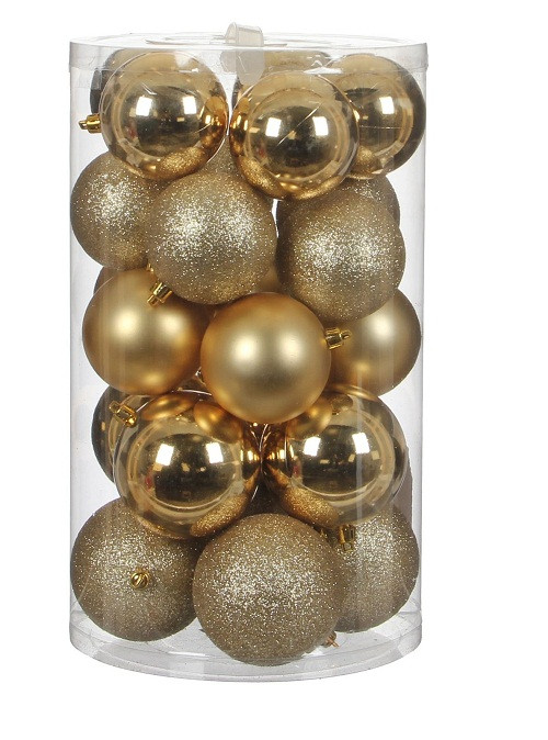 Ялинкові кульки "House of Seasons" комплект 23 шт, колір золотий, фото 1