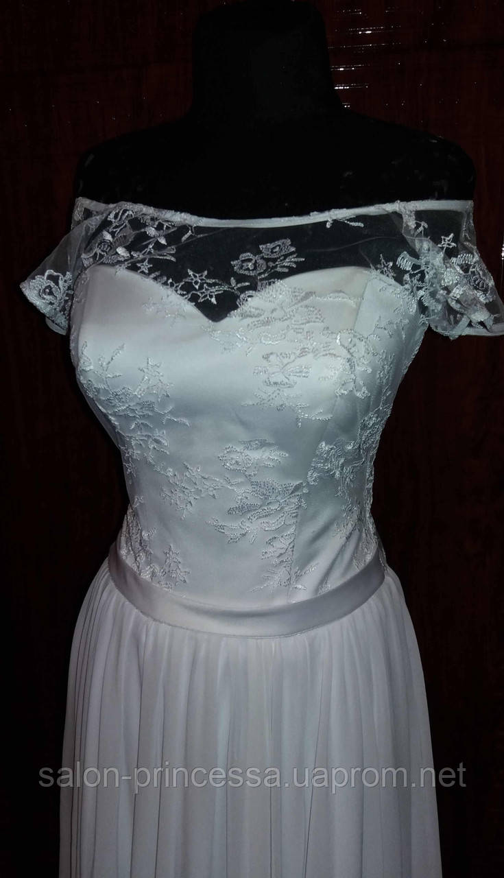 Свадебное шифоновое платье "Воротник-ампир" - фото 10 - id-p242814290