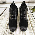 Жіночі зимові чорні замшеві черевики на хутрі в класичному стилі, фото 10