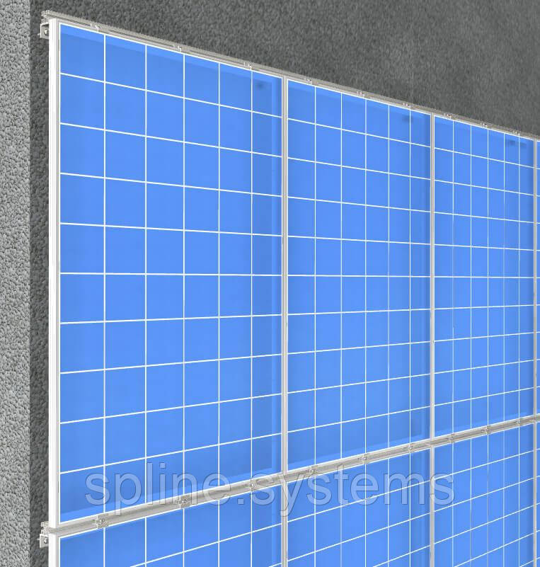 Кріплення для 18-ти сонячних панелей паралельно фасаду в 3 ряди по 6 шт