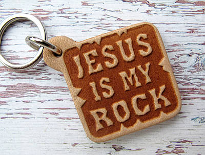 Брелок для ключів Jesus is my rock християнський сувенір
