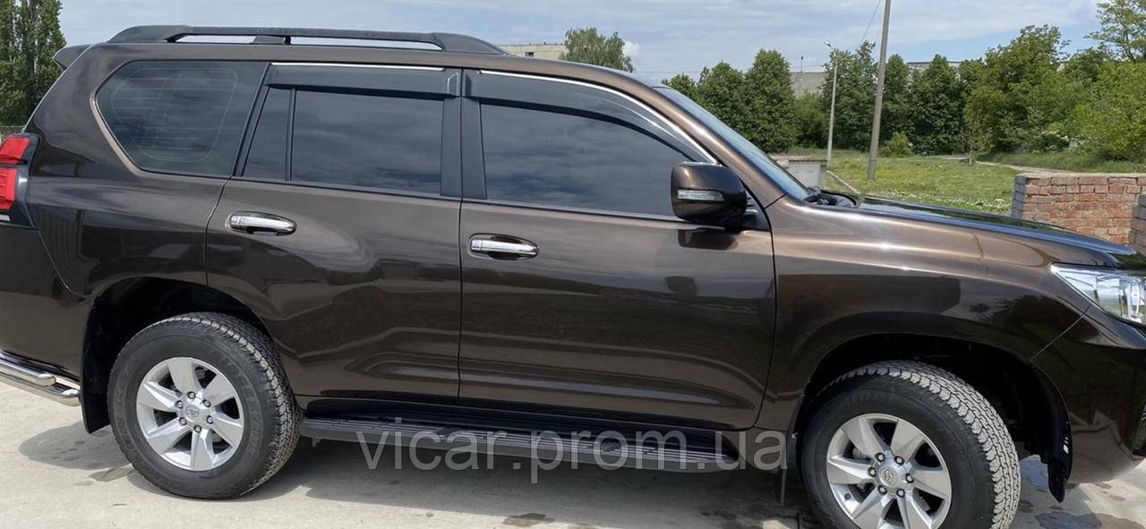 Ветровики с хром молдингом на Toyota Land Cruiser Prado 150 (2009-2013) - фото 5 - id-p1256620917