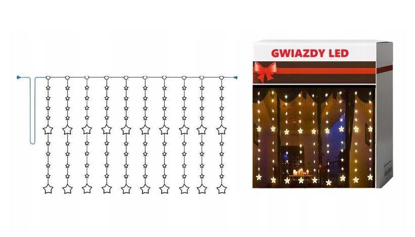 Новорічна гірлянда бахрома зірочки 5 м 175 LED