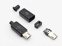 Штекер/коннектор разборной micro USB 5pin 8мм