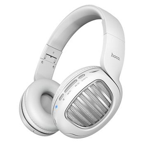 Бездротові накладні навушники Bluetooth з мікрофоном + підтримка MicroSD/AUX HOCO Brilliant Sound W23 Білий, фото 1