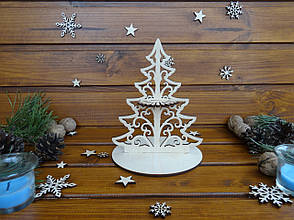 Серветниця з дерева "Ялинка". Новорічний декор на святковий стіл