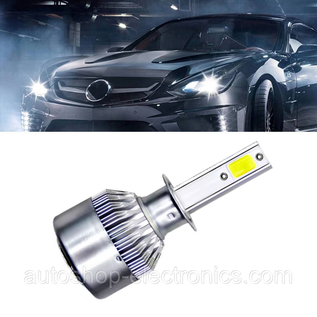Світлодіодні LED лампи в фари автомобіля H1, Світлодіодна лед лампа COB 6000K 8-48V, LED лампи головного світла