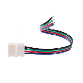 З'єднувальний кабель + 1 затискач для світлодіодної стрічки 5050 RGB, 10 мм