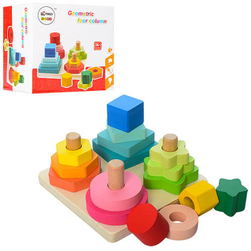 Розвивальний набір Геометрика MD 1190 дерев'яний, фото 1