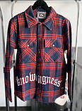 Чоловіча картата байкова сорочка M647 червона М, фото 7