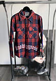 Чоловіча картата байкова сорочка M647 червона М, фото 5