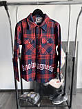 Чоловіча картата байкова сорочка M647 червона М, фото 2